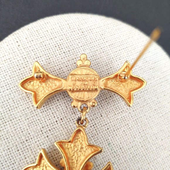 Classiques for Nordstom vintage gold and black glass brooch - Picture 7 of 8